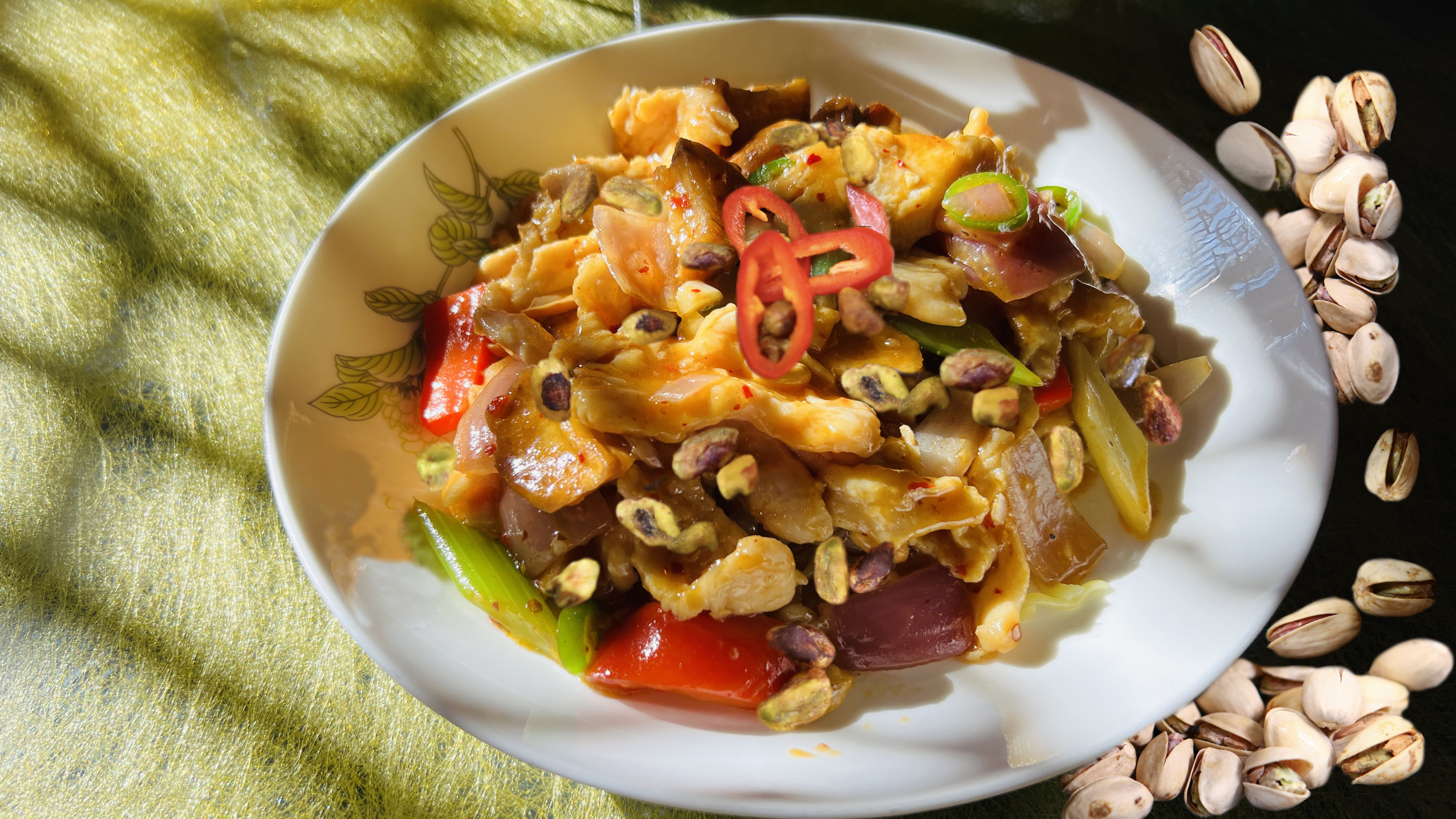 Kung Pao Chicken with American Pistachios