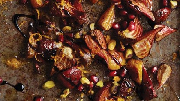 Orange Roasted Beets with Pomegranate & Pistachio | Courtesy of Sweet Paul Magazine