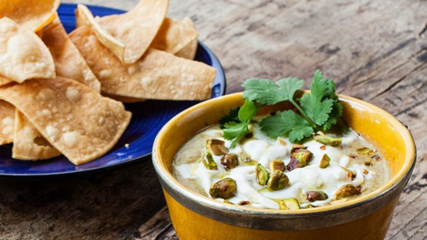 Pistachio Poblano Chile Mole with Tortillas 