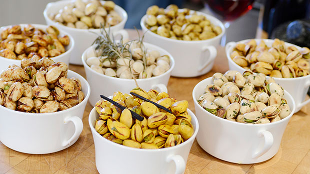 Pistachios with Black and White Peppercorns 