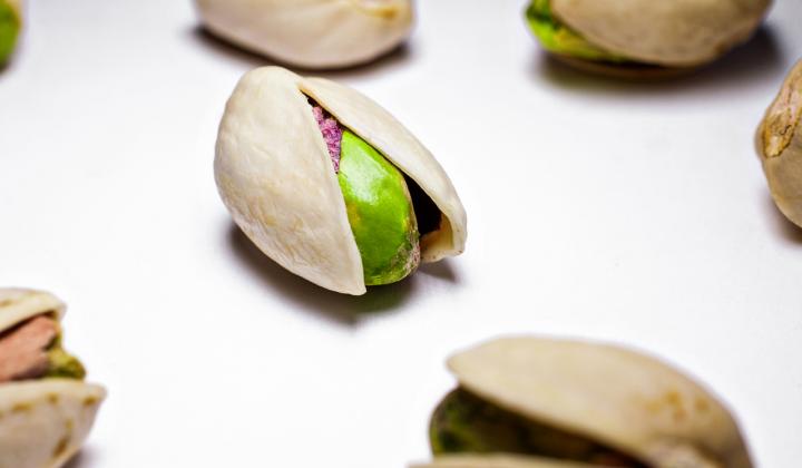 Pistachio on white