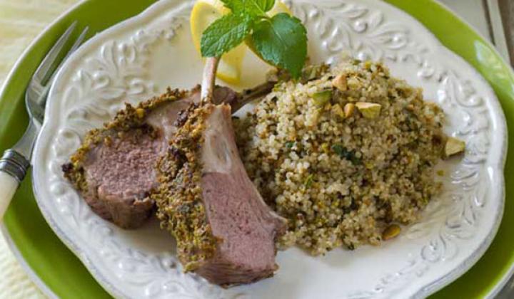 Pistachio Mint Crusted Rack of Lamb