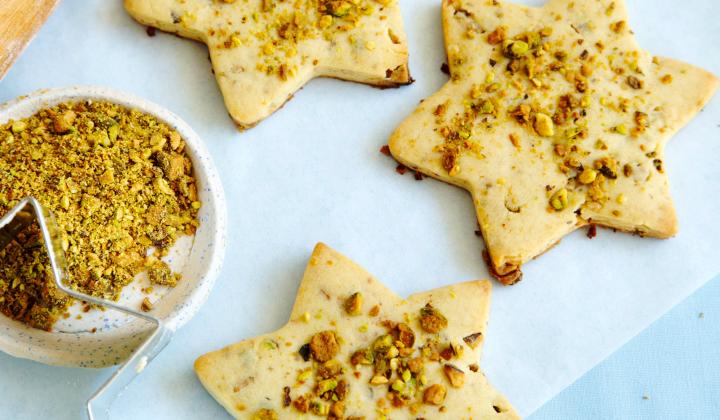 Hanukkah Pistachio Shortbread Cookies