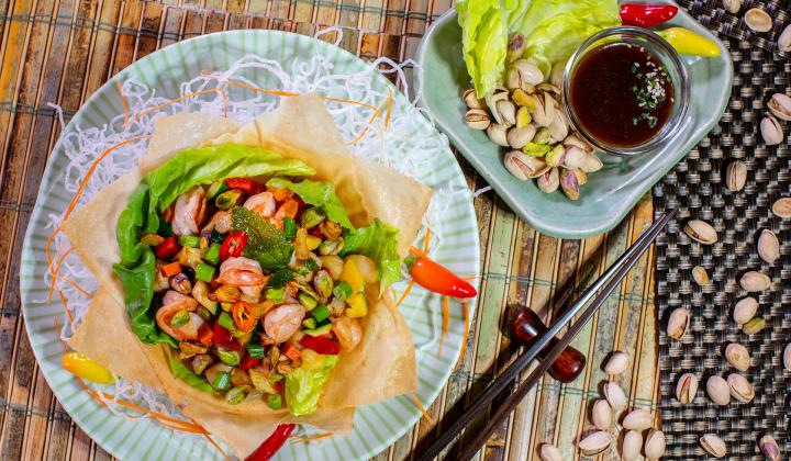 pistachio seafood lettuce cups