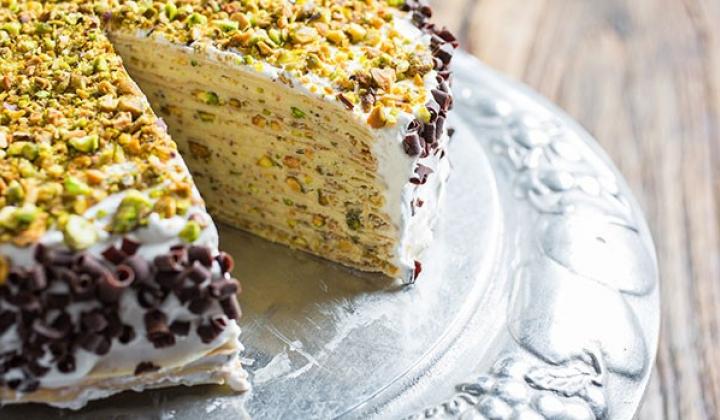 Pistachio Crepe Torte