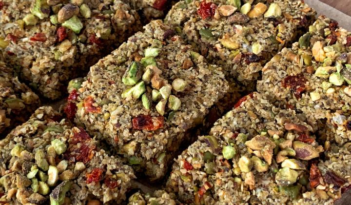 Savory Pistachio Oat Bars 