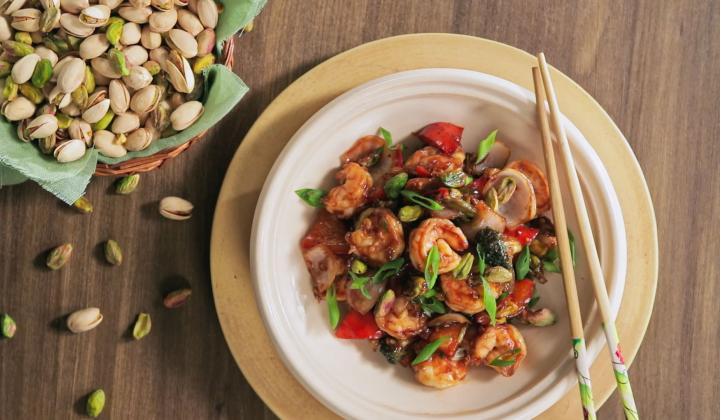 Stir Fried Pista Prawns