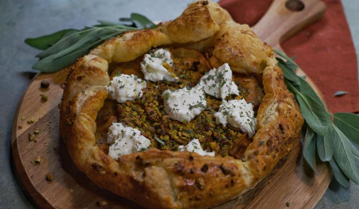 Sweet Potato Galette with Pistachio Crust